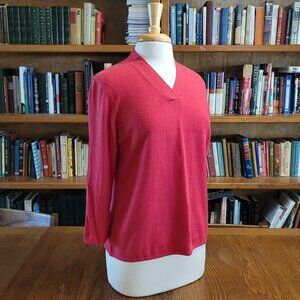 Charter Club 100%  cashmere women's sweater in coral red, size L